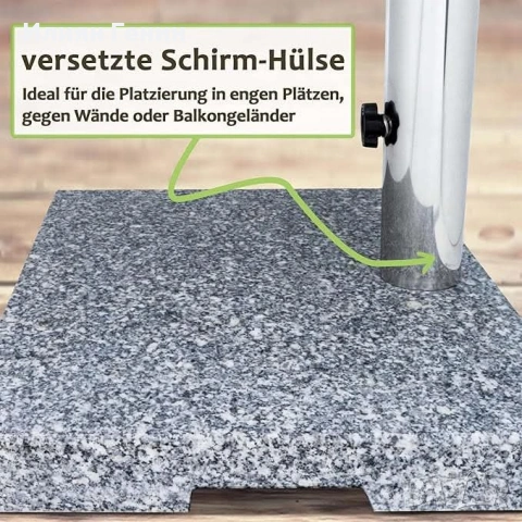 Стойка за чадър Anaterra® - Гранит 25 кг, снимка 4 - Градински мебели, декорация  - 54297710