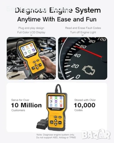 Нов Диагностичен OBD2 скенер с батерия тестер MP69033 инструмент, снимка 5 - Друга електроника - 50747933