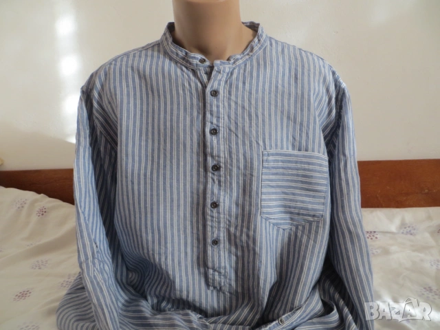 Мъжки ризи с дълъг ръкав от лен, снимка 2 - Ризи - 54323531