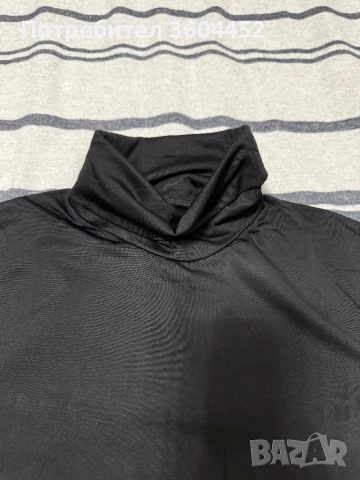 Черна изчистена блуза поло, снимка 2 - Блузи с дълъг ръкав и пуловери - 52697980