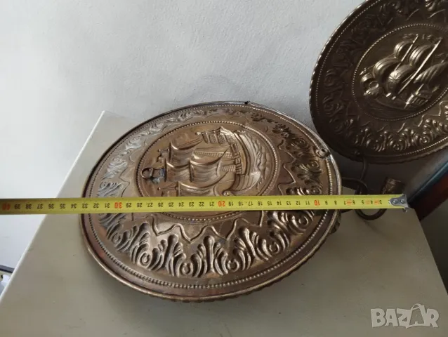 комплект два стари свеещника за стена, снимка 4 - Други ценни предмети - 47679810