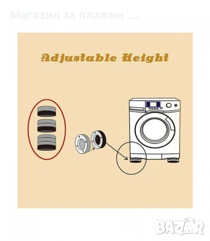 КОМПЛЕКТ ОТ 4 БРОЯ АНТИВИБРАЦИОННИ ПОДЛОЖКИ ЗА ПЕРАЛНЯ SLIPSTOP - код 3219, снимка 10 - Други стоки за дома - 34120183