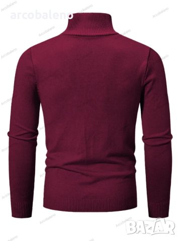 Мъжки ежедневен едноцветен пуловер с половин цип и стояща яка, 10цвята - 023, снимка 5 - Пуловери - 42784816