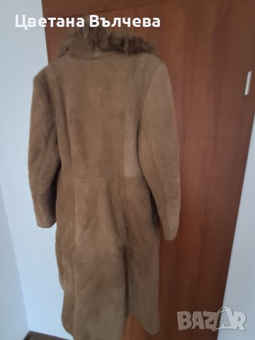 Нов зимен  дълъг кожух цвят капучино , размер Л, снимка 1