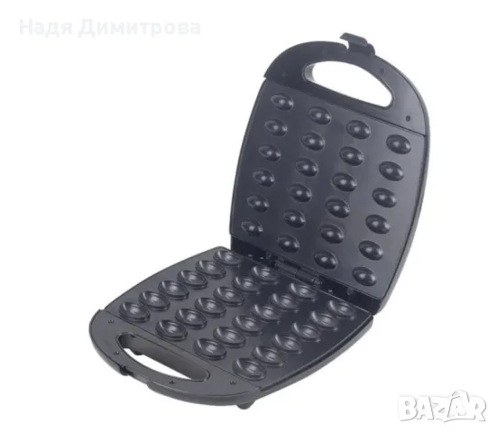 Уред за сладки орехчета Voltz, 1200W, За 24 сладки, Незалепващи плочи, Бял