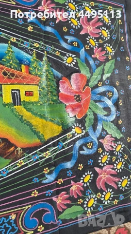 Античен ръчно изработен килим в наивен стил, снимка 7 - Гоблени - 50574937