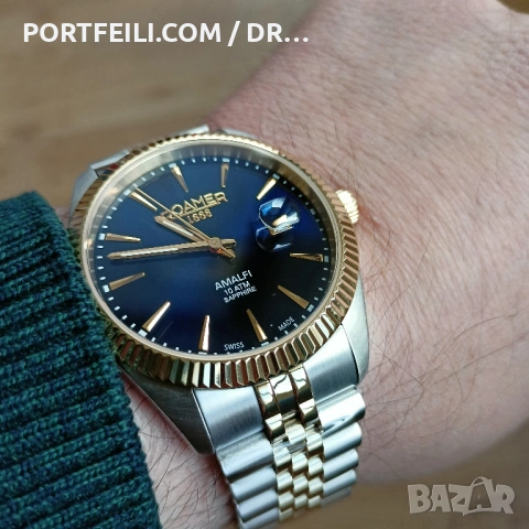 Часовник Roamer, Swiss Made, сапфир, 100м, чисто нов, bi-color, снимка 12 - Мъжки - 54244539