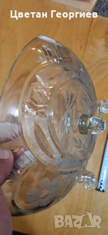 кристална фруктиера, снимка 3 - Антикварни и старинни предмети - 50998971