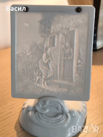 свещник с керамична литогравия, снимка 2 - Декорация за дома - 50679851