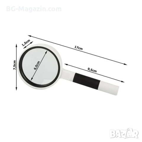 Мощна увеличителна ръчна лупа с дръжка 6X увеличение за четене на книги деца голяма стъклена , снимка 4 - Други инструменти - 50920230