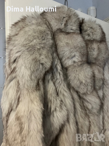 Дълго палто,естествен косъм,полярна лисица, снимка 2 - Палта, манта - 44747549
