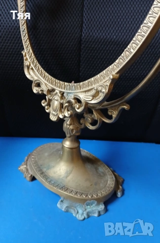 Бронзова стойка за огледало , снимка 2 - Антикварни и старинни предмети - 53284410