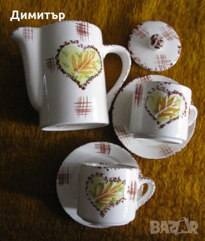 Комплект чаши и каничка за кафе, снимка 2 - Сервизи - 31541726