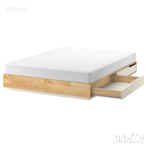 Легло IKEA MANDAL 140 x 200 (4 чекмеджета)  + Матрак IKЕA Hovag, снимка 4 - Спални и легла - 52437049