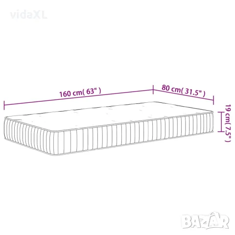 vidaXL Матрак покет пружини, за деца, Medium, 80x160 см, снимка 8 - Матраци - 56147436