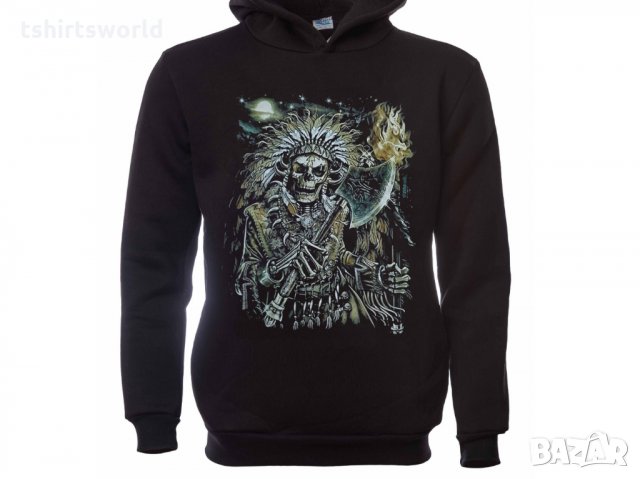 Нов мъжки суичър с дигитален печат Скелет с брадва, Викинг серия, снимка 7 - Суичъри - 31912283