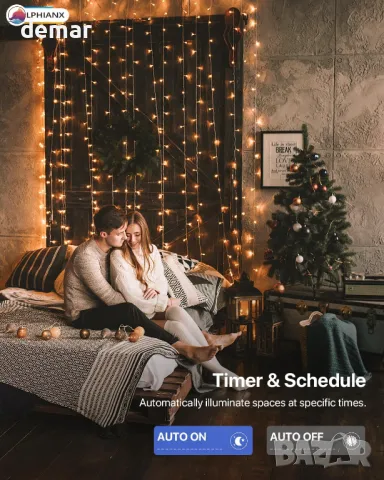 Интелигентни приказни светлини, 6 метра 200LED RGB приложение/дистанционно с 26 режима, снимка 5 - Декорация за дома - 48165543