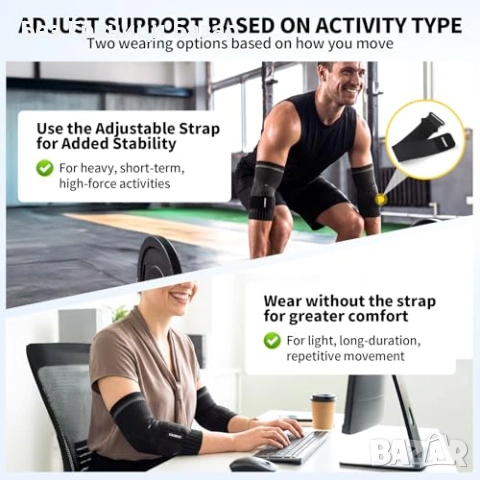 Нов Компресиращ налакътник за предмишница спорт работа 1 чифт Ортеза, снимка 6 - Други - 53917439