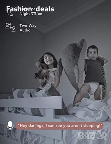 Нов 1080P HD Wi-Fi Монитор за Бебе с 360° Нощно Виждане 10м, снимка 3 - Друга електроника - 42728499