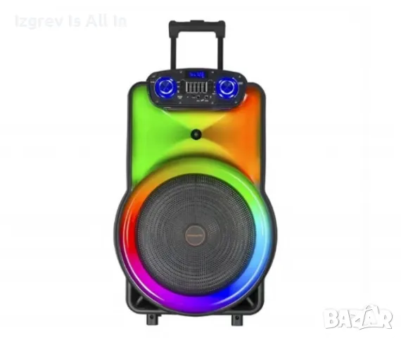 Преносима bluetooth светеща караоке тонколона 15 инча с два микрофона и дистанционно XH-1688, снимка 1
