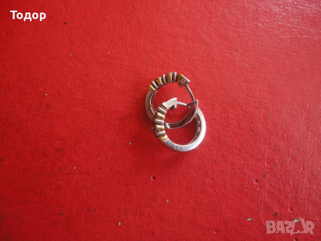 Страхотни сребърни обеци обици с камъни и позлата  2, снимка 2 - Обеци - 44761997