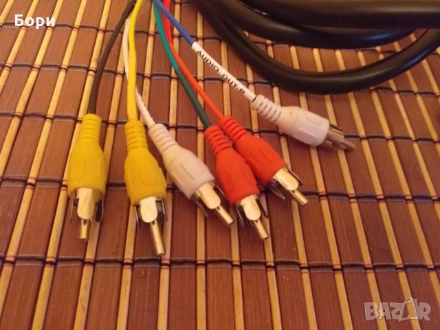 Немски кабел 6 чинч към скарт 2метра, снимка 2 - Плейъри, домашно кино, прожектори - 31040523