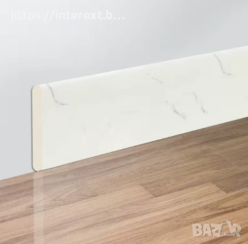 Самозалепващ гъвкав перваз с бял мраморен ефект