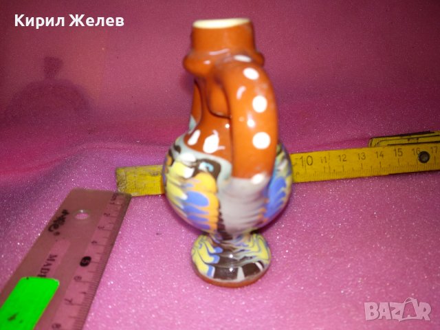 КЕРАМИЧНО БЪРДУЧЕ СВИРКА РЪЧНА МАЙСТОРСКА ИЗРАБОТКА ТРАДИЦИОНЕН ЕТНО СУВЕНИР ГЛЕДЖОСАНА ГЛИНА 42938, снимка 4 - Декорация за дома - 44297513