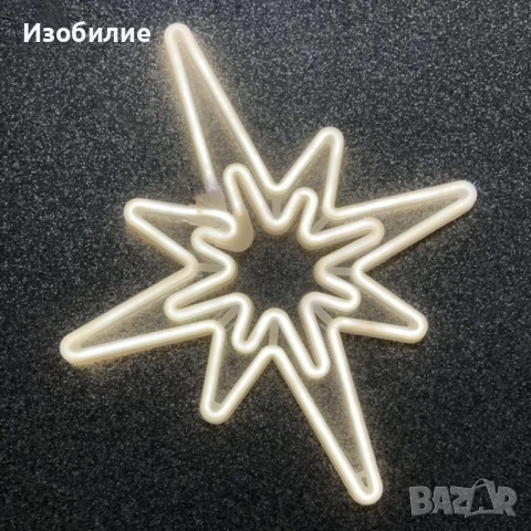 Светеща коледна LED звезда, водоустойчива,52 см, снимка 6 - Декорация за дома - 52386180