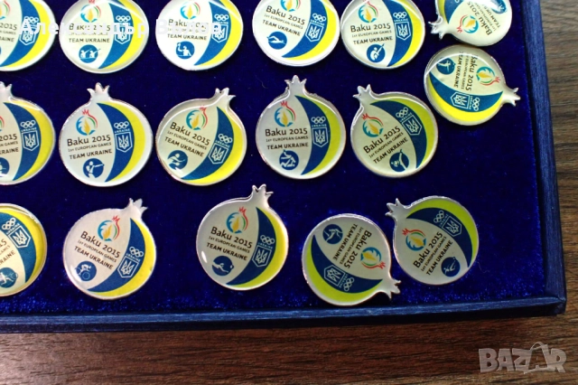 Комплект Значки Пин 30 броя Украински Отбор Олимпийски Комитет Европейски Игри Баку 2015, снимка 10 - Колекции - 51606781