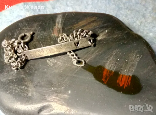 КРАСИВА РОМАНТИЧНА СРЕБЪРНА ГРИВНА със СЪРЧИЦЕ СРЕБРО ВИСОКА ПРОБА СТАРА МАЙСТОРСКА ИЗРАБОТКА 48897, снимка 3 - Гривни - 49001841