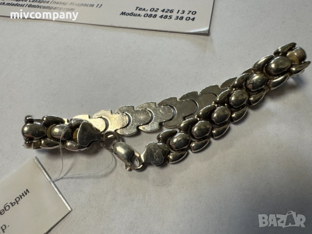 Сребърна гривна 10.82гр.17см., снимка 4 - Гривни - 54354472