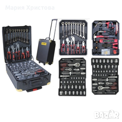 Куфар с инструменти– 599 части, професионален алуминиев тролей комплект, снимка 3 - Куфари с инструменти - 53114543