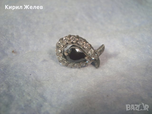 СТАРА СРЕБЪРНА СКЪПОЦЕННА РЕТРО АРТ ОБЕЦА ОКСИДИРАНО СРЕБРО с МАРКАЗИТ и ЦИРКОНИ 32368, снимка 11 - Антикварни и старинни предмети - 38360763