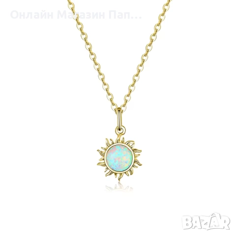 Колие Bamoer 925 сребро с опал слънце — златно и платинено покритие, сертификат, снимка 7 - Колиета, медальони, синджири - 52339886