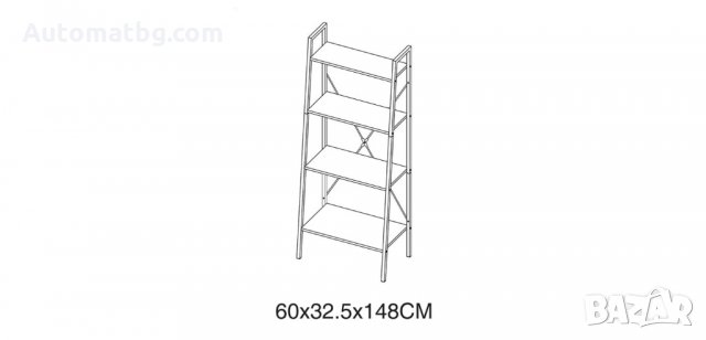 Рафт за библиотека, Дървена с метална рамка, Automat, снимка 3 - Етажерки - 34445788