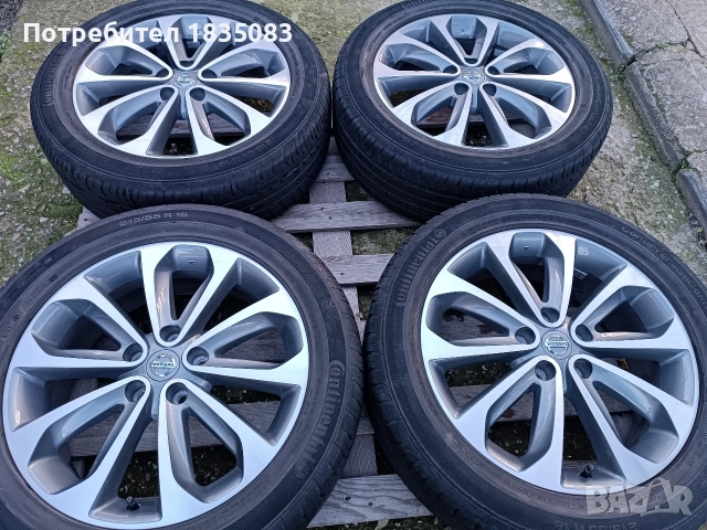 Лети джанти 18ки 5х114.3 Nissan + летни гуми 215/55/18 Continental, снимка 3 - Гуми и джанти - 52593952