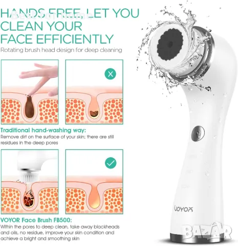  Четка за почистване на лице  5 в 1 VOYOR, снимка 2 - Други - 50034870