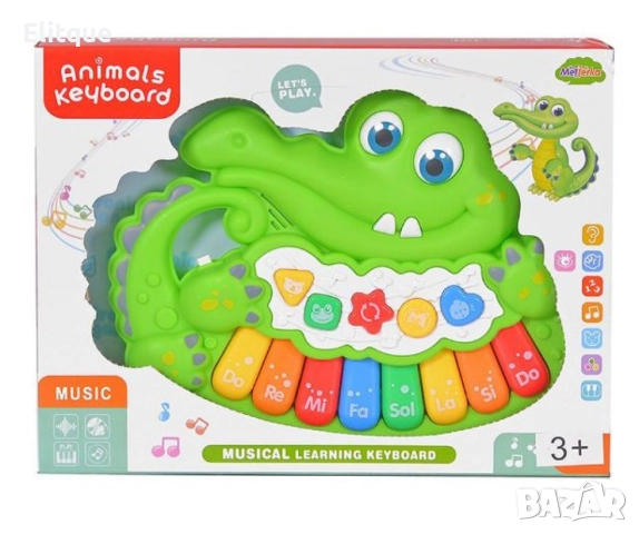 Музикална образователна йоника крокодилче, снимка 2 - Музикални играчки - 52745168