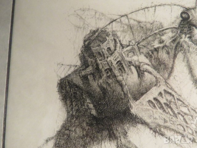 Стара картина Exlibris - рисувана 1995г.-  Робърт Баръмов /1966. - 2021 г.) Художник, снимка 5 - Картини - 37772246