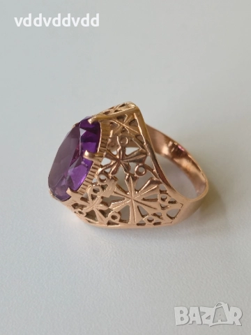 СССР златен пръстен 14 карата , снимка 14 - Пръстени - 52120344