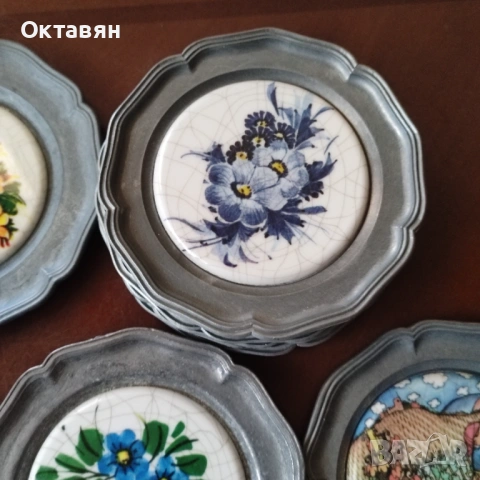 Калаени  чинийки за стена ,подложки за чаши, снимка 6 - Антикварни и старинни предмети - 53175569