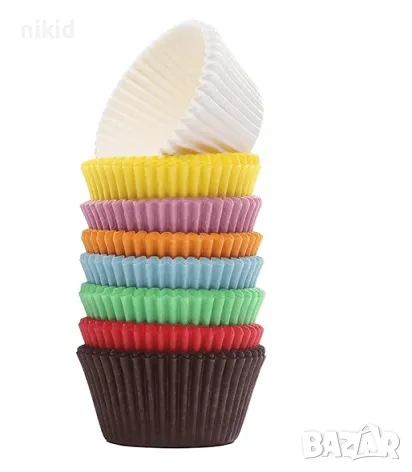 50 бр цветни хартиени капсули кошнички за кексчета мъфини парти, снимка 2 - Аксесоари за кухня - 47501328