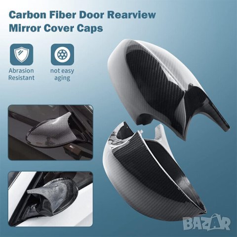 Карбонови капаци за огледала за BMW 3, E90, тунинг, капак огледало BMW Е90, E91, E92, E93, снимка 5 - Аксесоари и консумативи - 44423585