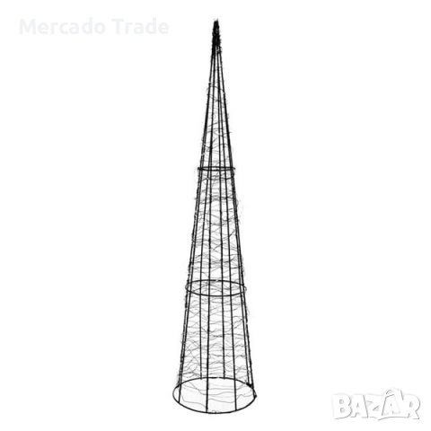 Коледна светеща елха с черна мрежа, 300 LED светлини, 8 функции, снимка 2 - Декорация за дома - 52323969
