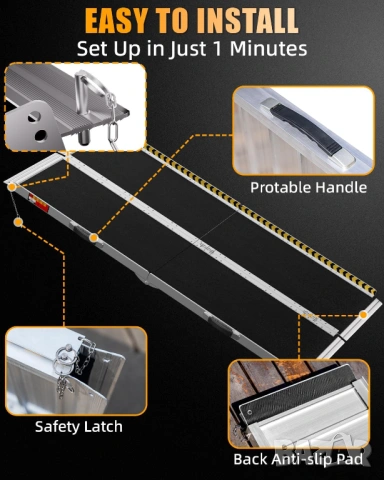НОВА Преносима рампа за инвалидни колички 182 см, капацитет 363 кг, снимка 3 - Други - 54226073