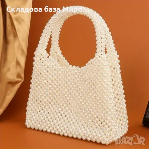  Ръчно изработена чанта перлена мъниста, 22x29x10, снимка 1