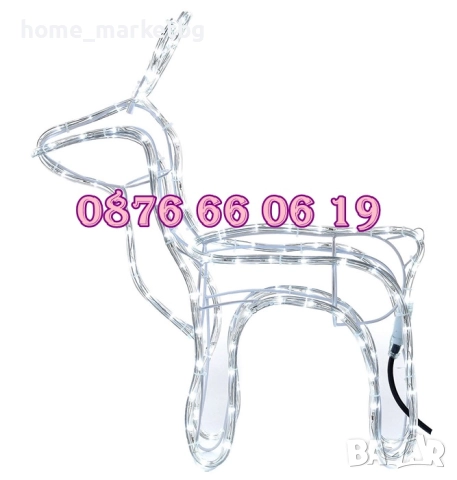 Коледен светещ елен, коледна украса, топла бяла светлина, снимка 5 - Декорация за дома - 52428745