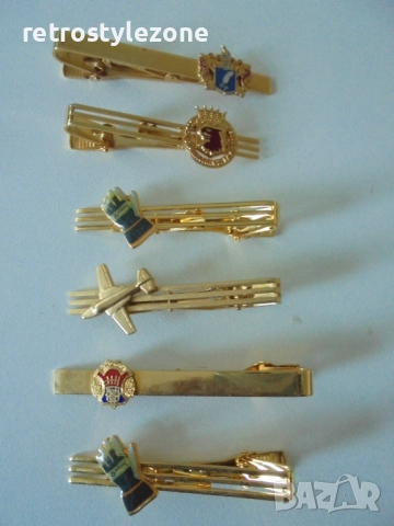 № 8377 Стари златисти щипки за вратовръзка