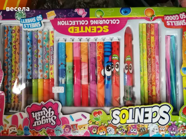 голяма кутия с ароматизорани фулмастри. аромати на ягода, малина, бонбони, дъвки и др. , снимка 1